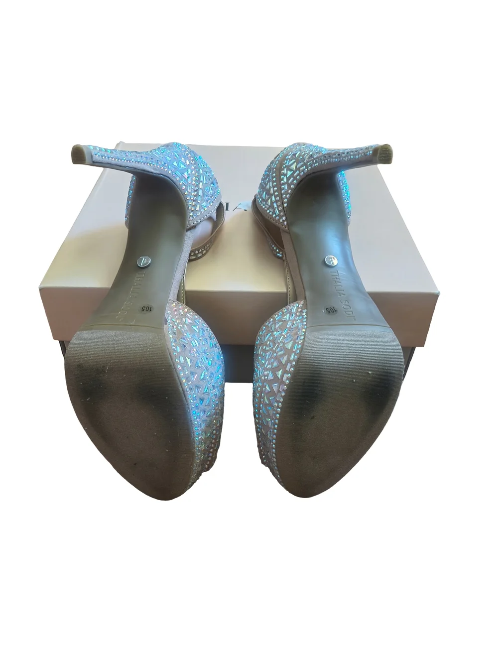 Thalia Sodi Chacey T-Strap Crystal Platform Heels